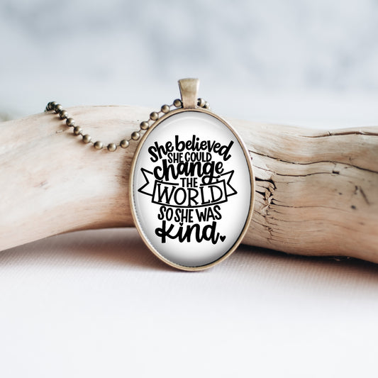 Kindness Changes The World Necklace