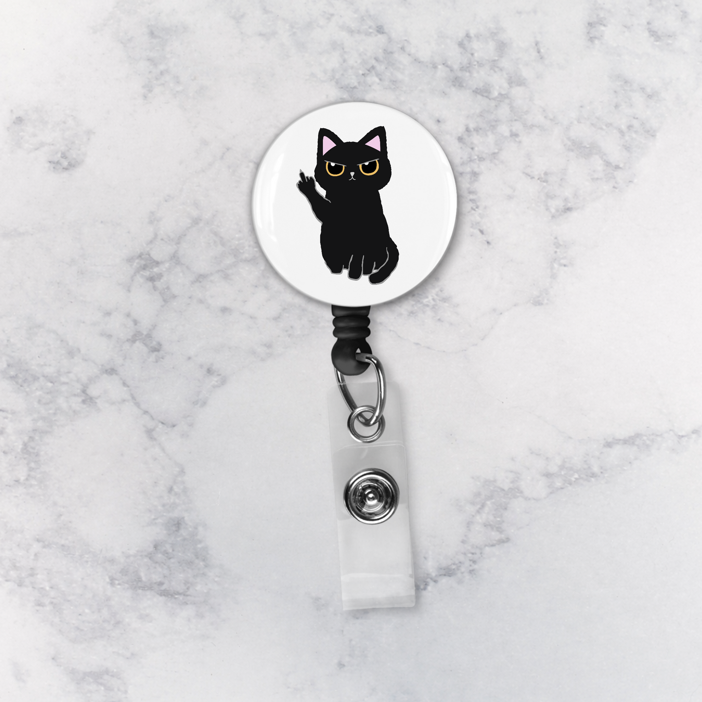 Badge Reel | Middle Finger Cat