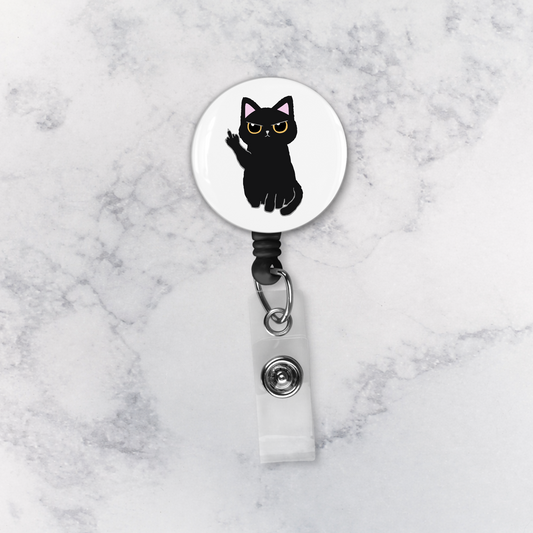 Badge Reel | Middle Finger Cat